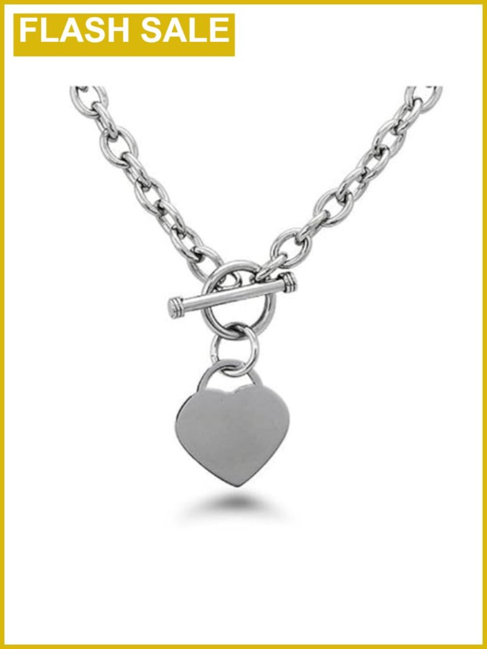 High Polished Stainless Steel Cable Chain Necklace with Toggle Clasp